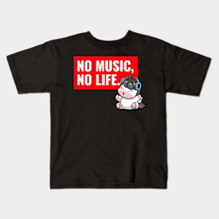 No music No life - Cute Unicorn Kids T-Shirt